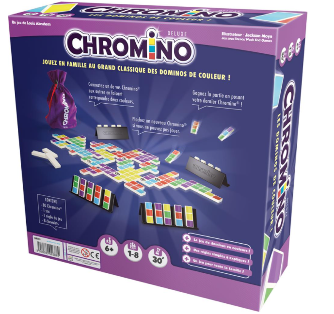 Chromino – Jeu de dominos de couleur familial et règle simple