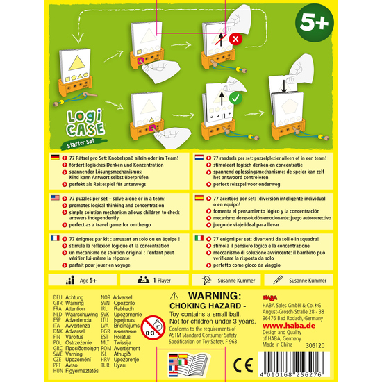 HABA LogiCASE 306120 Starter Set 5+ – Gioco Di Logica E Puzzle Per Bambini Con Penna In Legno